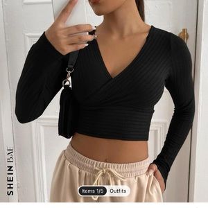 Ribbed Criss Cross Crop Top